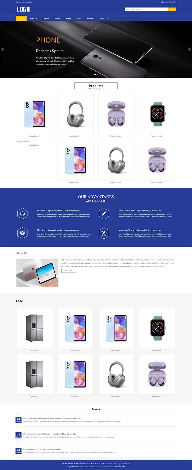 (自適應手機端)響應式電子產(chǎn)品英文外貿(mào)網(wǎng)站模板