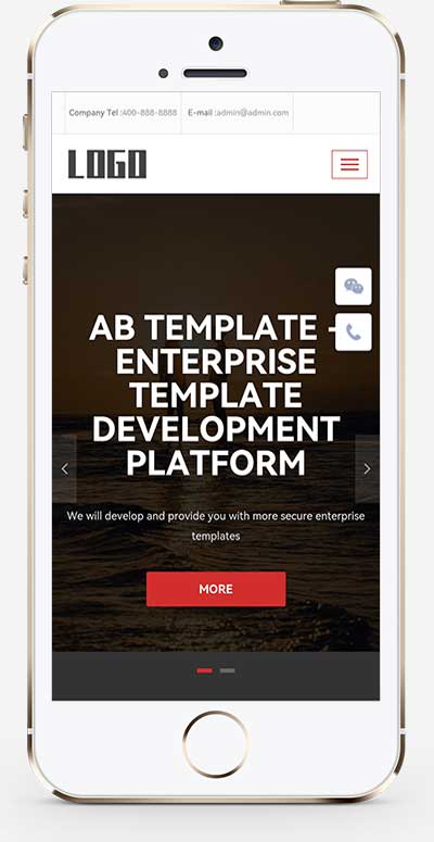 (自適應手機版)響應式五金外貿英文網站模板