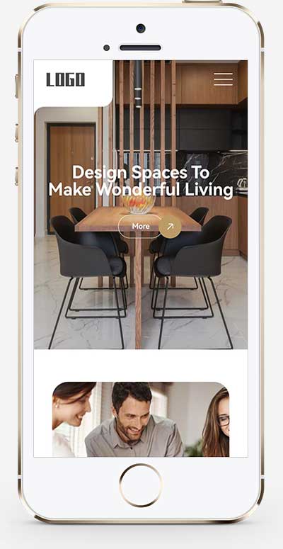 (自適應手機版)響應式室內家居設計英文外貿網站模板