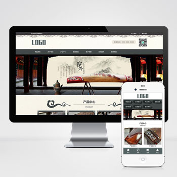  (PC+WAP)古箏藝術培訓網站pbootcms模板 水墨