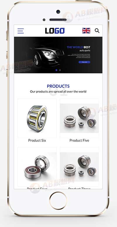 (自適應手機端)藍色外貿網站模板 中英文雙語網站源碼-帶三級欄目