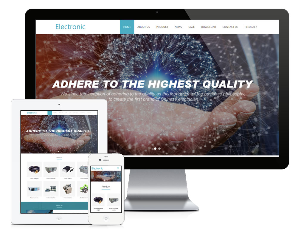 電子元件外貿響應式英文網站模板