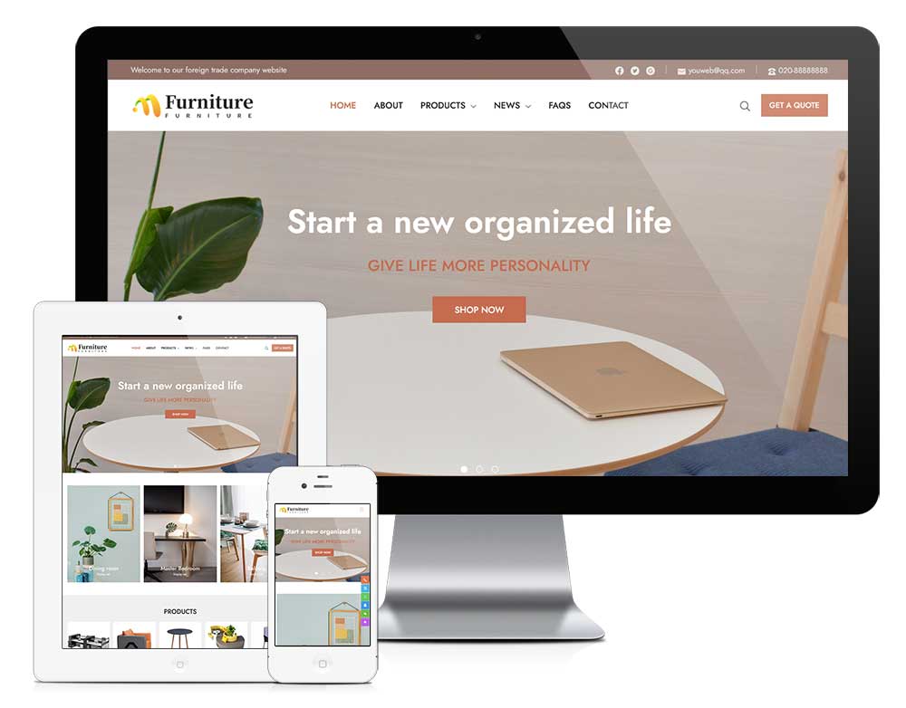 響應式英文外貿企業通用網站模板