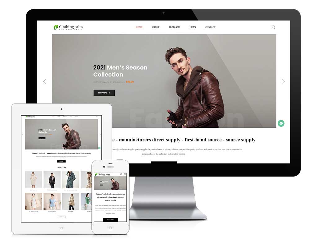 響應(yīng)式服裝服飾外貿(mào)企業(yè)網(wǎng)站模板