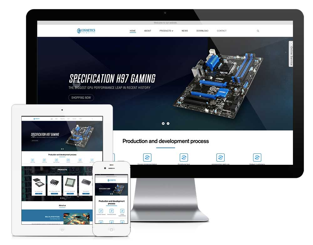 響應(yīng)式電子元件外貿(mào)企業(yè)網(wǎng)站模板