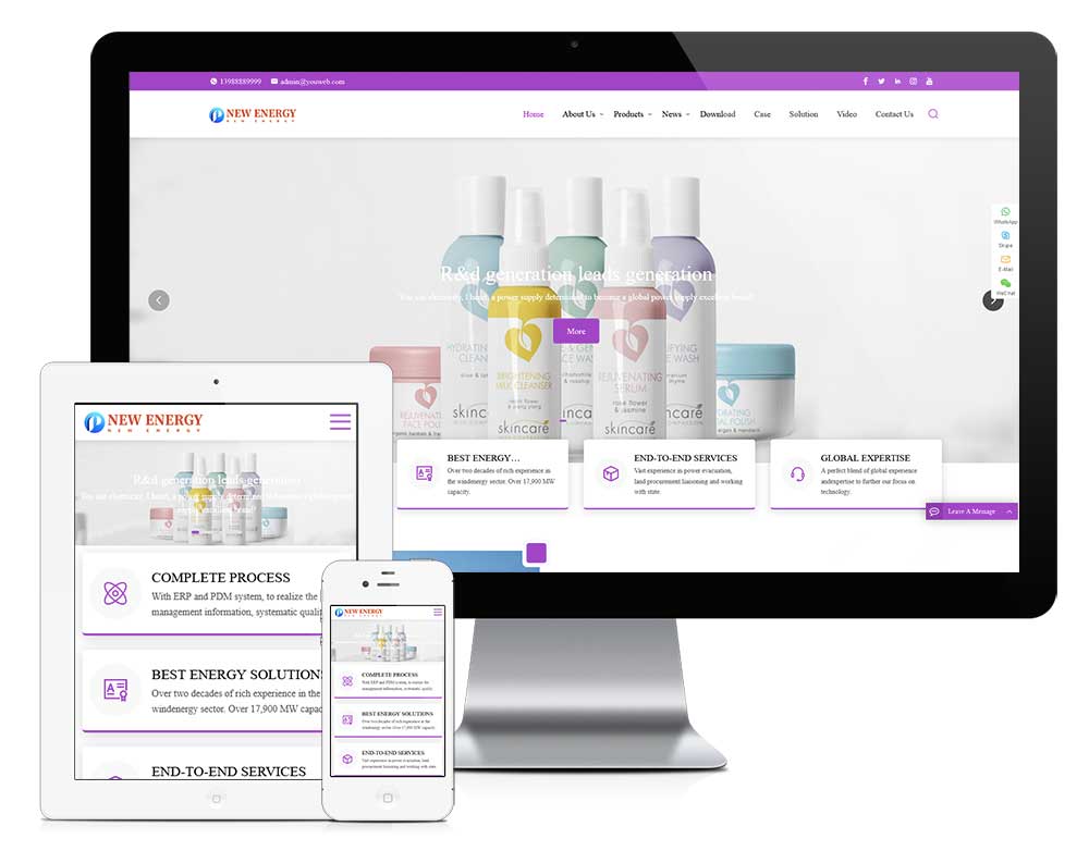 響應式日用百化外貿網站模板